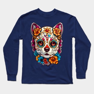 Sugar Skull Dog Long Sleeve T-Shirt